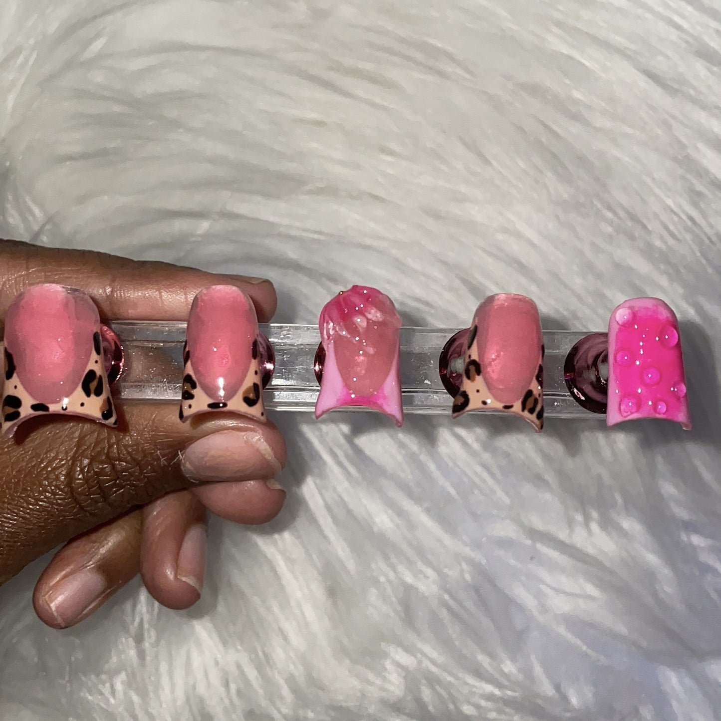 TheeNailMarket "#HotGirlz" Animal Print Acrylic Press Ons. Baddie nails built for everyday wear.