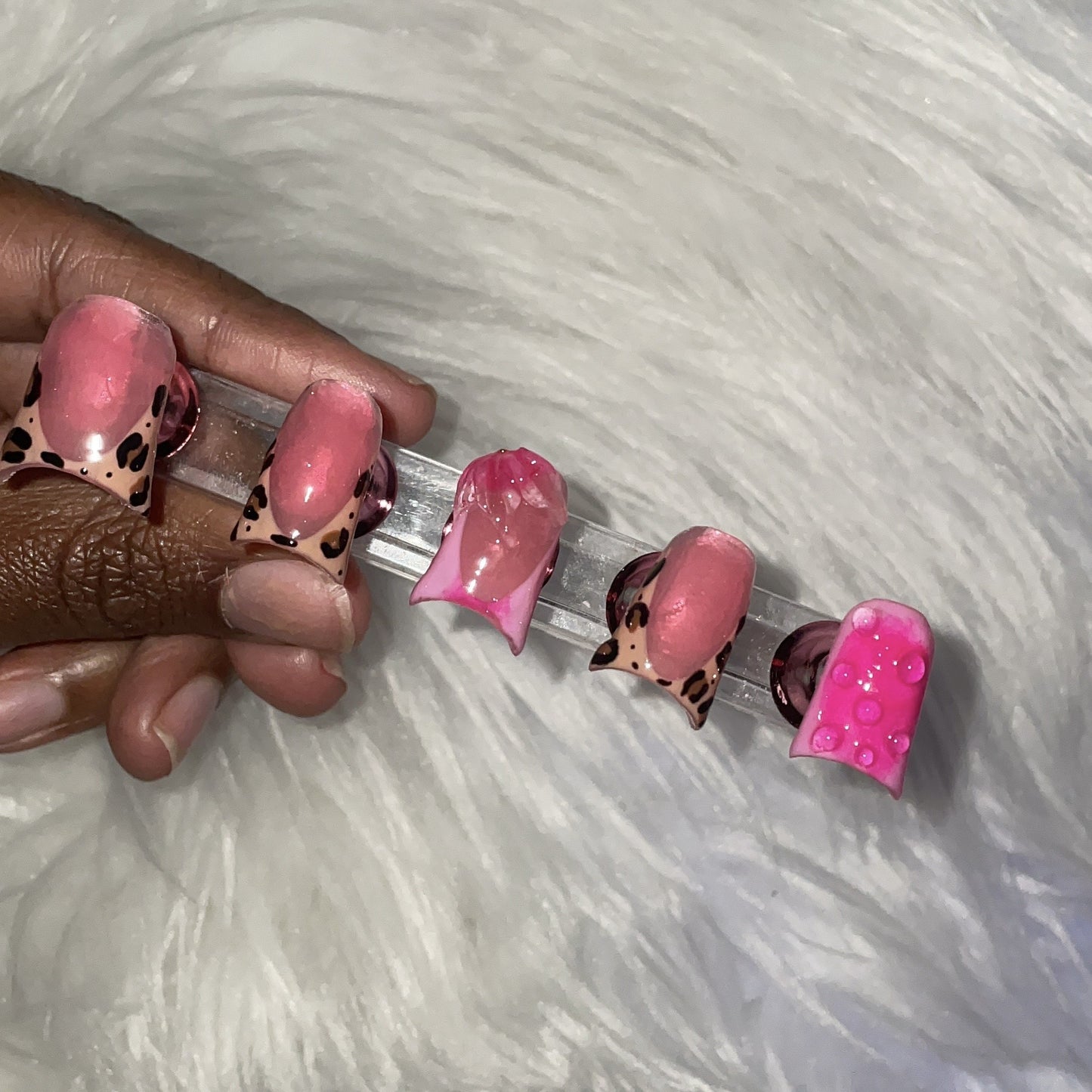 TheeNailMarket "#HotGirlz" Animal Print Acrylic Press Ons. Baddie nails built for everyday wear.